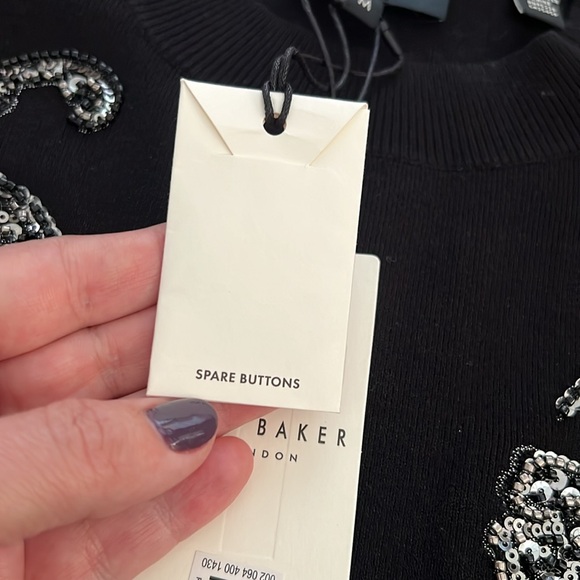 Ted Baker Black Embellished Sequin Sweater - Picture 8 of 16